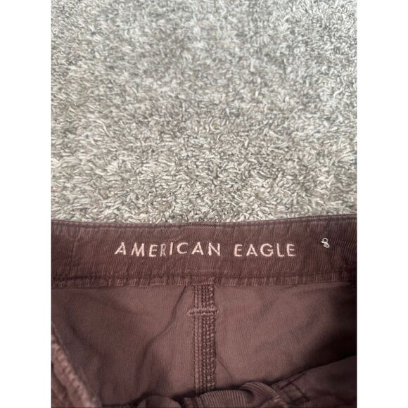 American Eagle Baggy Mom Pant Corduroy High Rise Brown/Red Size 0 Raw Hem Fall - Picture 4 of 14
